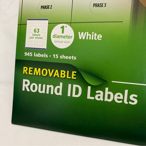 Avery 6450 White Removable Round ID Labels - Picture 5 of 8